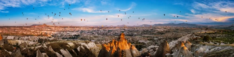 Hot air balloons over Love Valley in Cappadocia