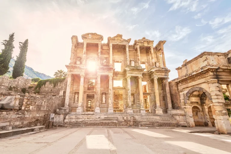 Library of Celsus bathed in sunlight, Ephesus