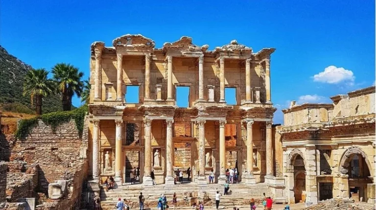 Library of Celsus facade on a sunny day, Ephesus