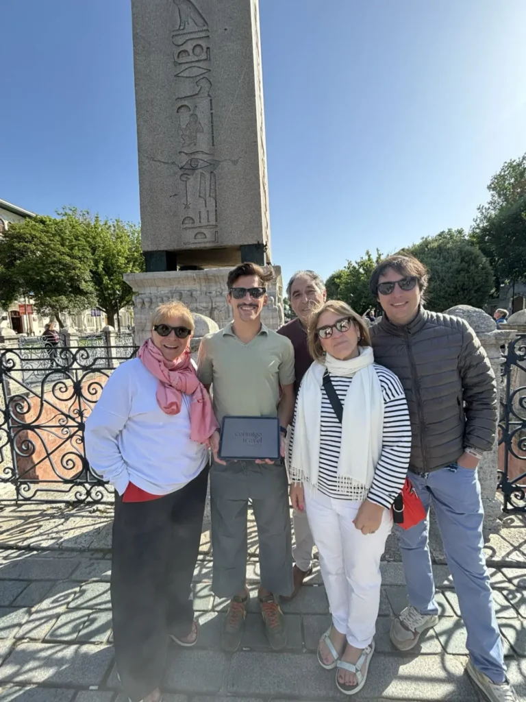 Guest group at the Hippodrome Obelisk with Conmigo Travel, Istanbul