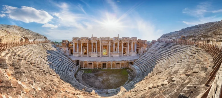 Hierapolis amphitheatre in afternoon light, Pamukkale