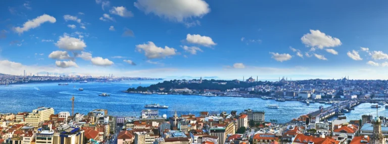 Panoramic view of Golden Horn from Galata Tower, Istanbul