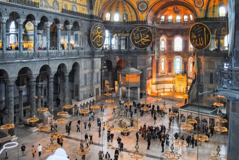 Interior of Hagia Sophia with Byzantine mosaics, Istanbul