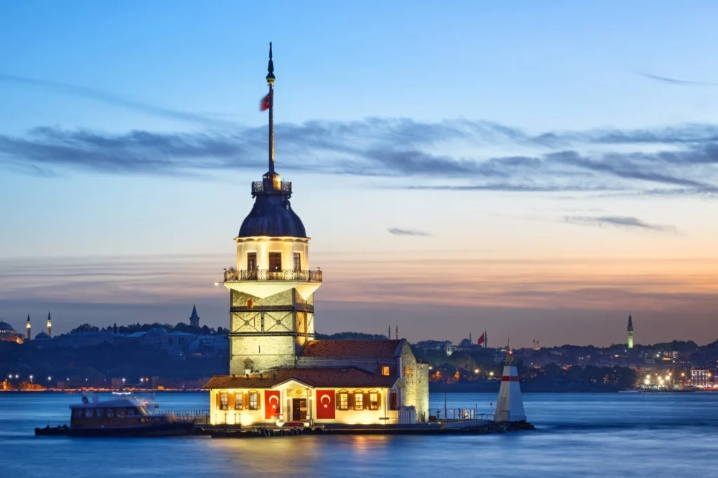 Maiden's Tower at sunset, Istanbul