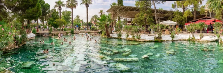 Cleopatra's Antique Pool with ancient columns, Pamukkale