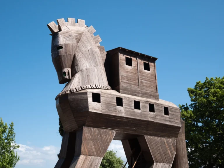Replica of the legendary Trojan Horse at Troy, Turkey