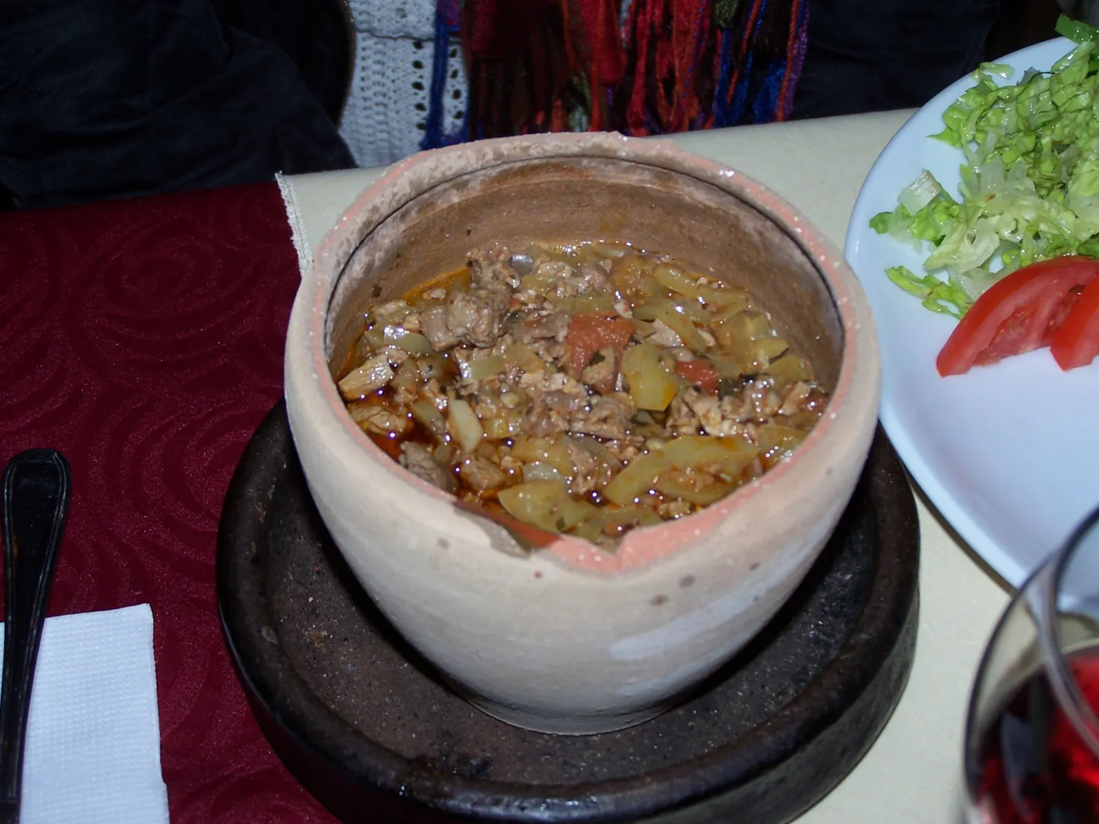 Testi kebab, a slow-cooked stew served in an Avanos-made clay pot, a signature dish of Cappadocia