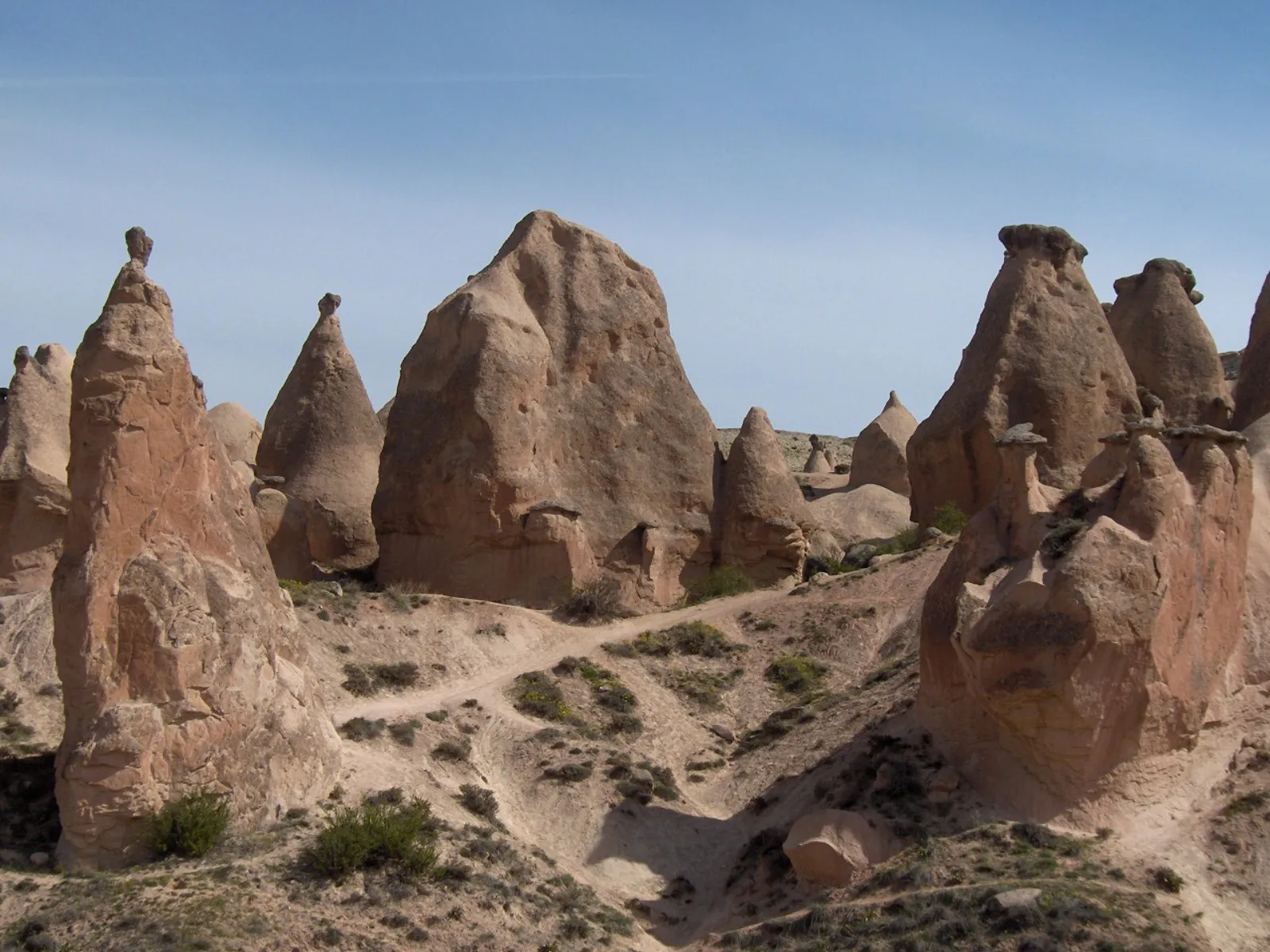 Walking path through the rock formations of Devrent Valley in Cappadocia