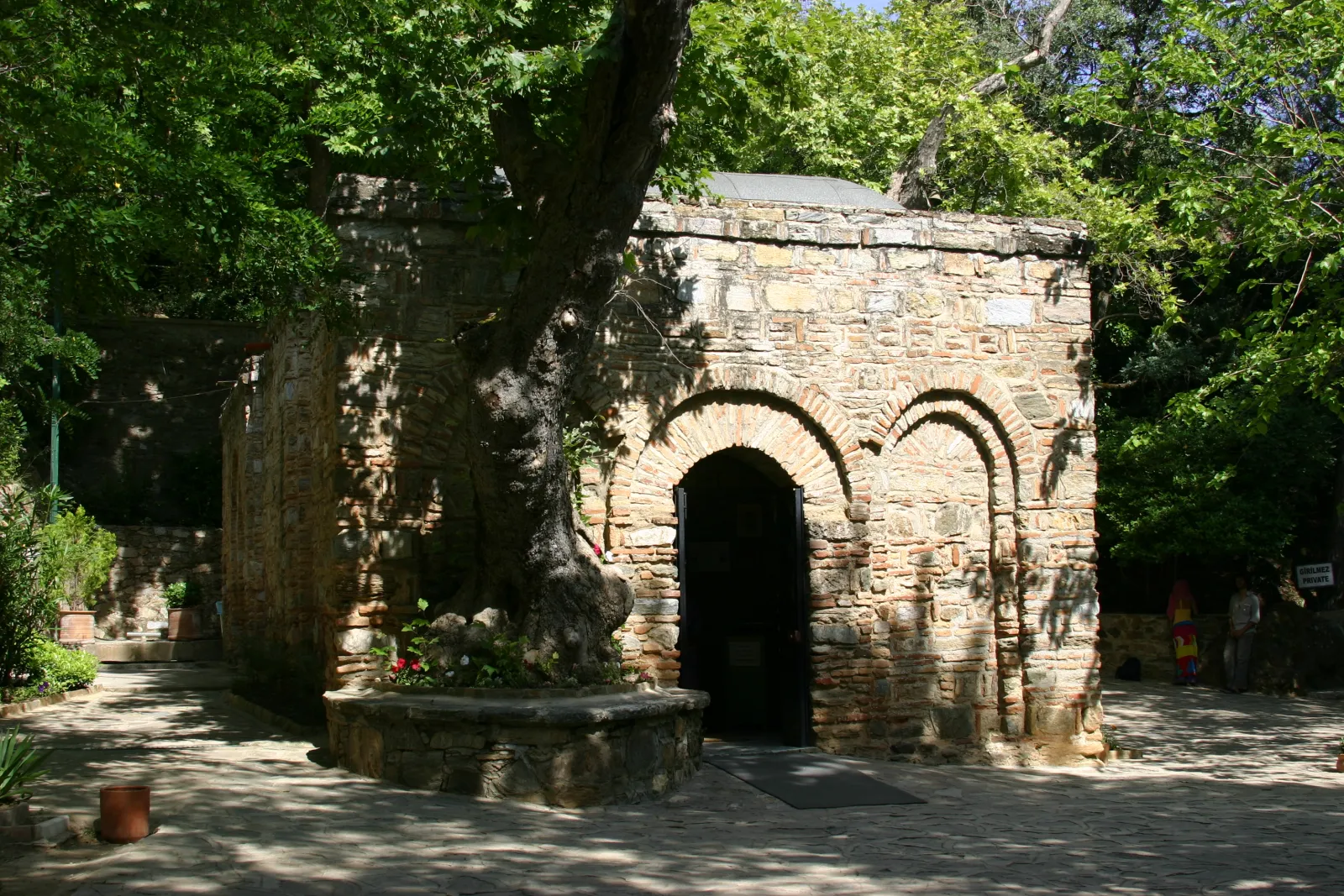 Exterior of the House of the Virgin Mary chapel near Ephesus in Turkey