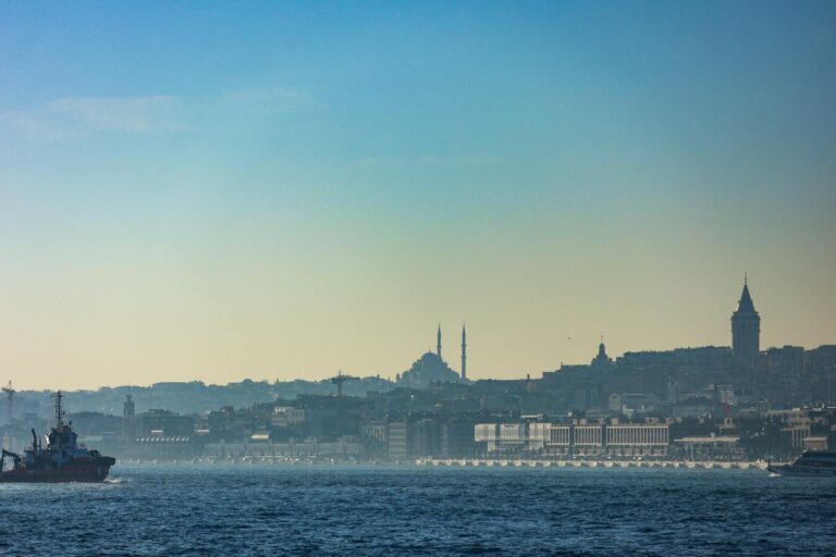 Istanbul skyline and Bosphorus panoramic view
