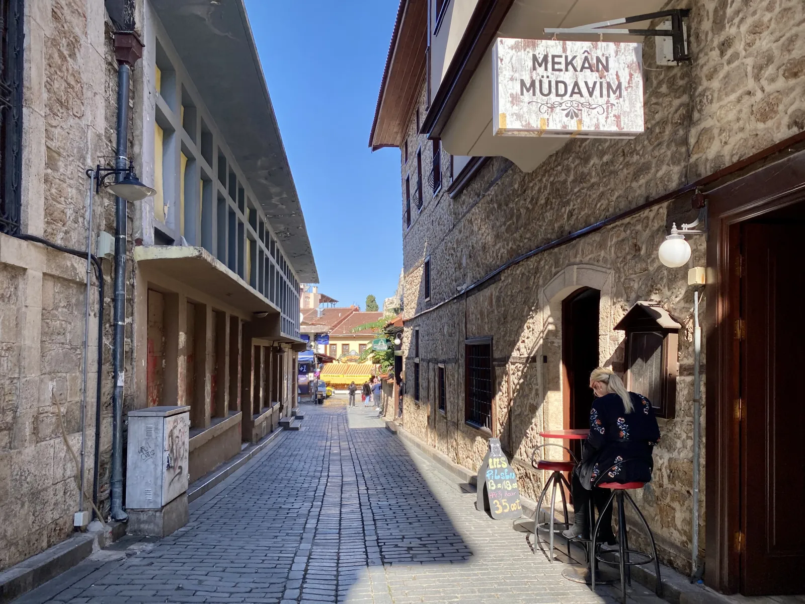 Kaleici old town view in Antalya with historic buildings and narrow lanes
