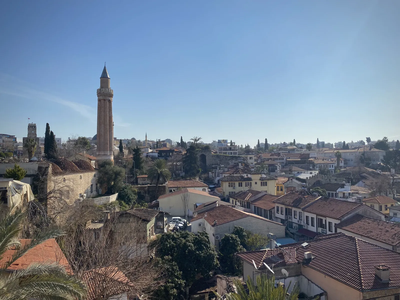 Vista of Kaleici old town and the Mediterranean sea in Antalya