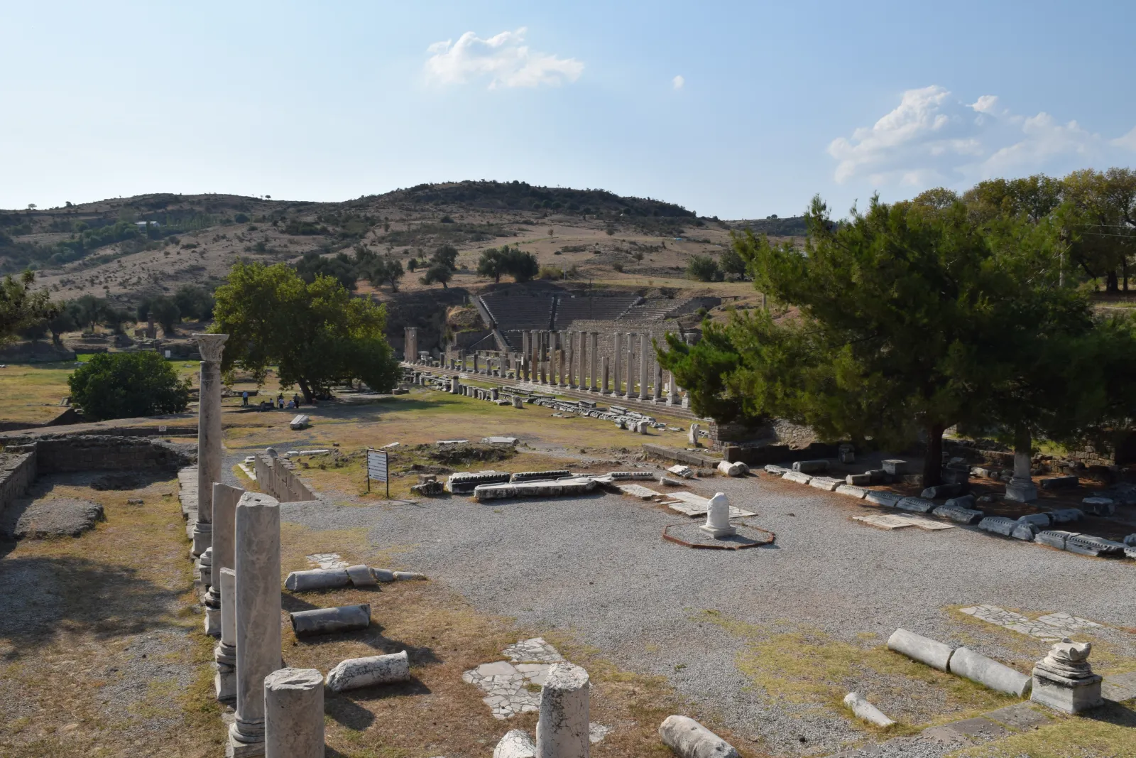 Ruins of the Asklepion healing center at Bergama Pergamon with columns and stone paths