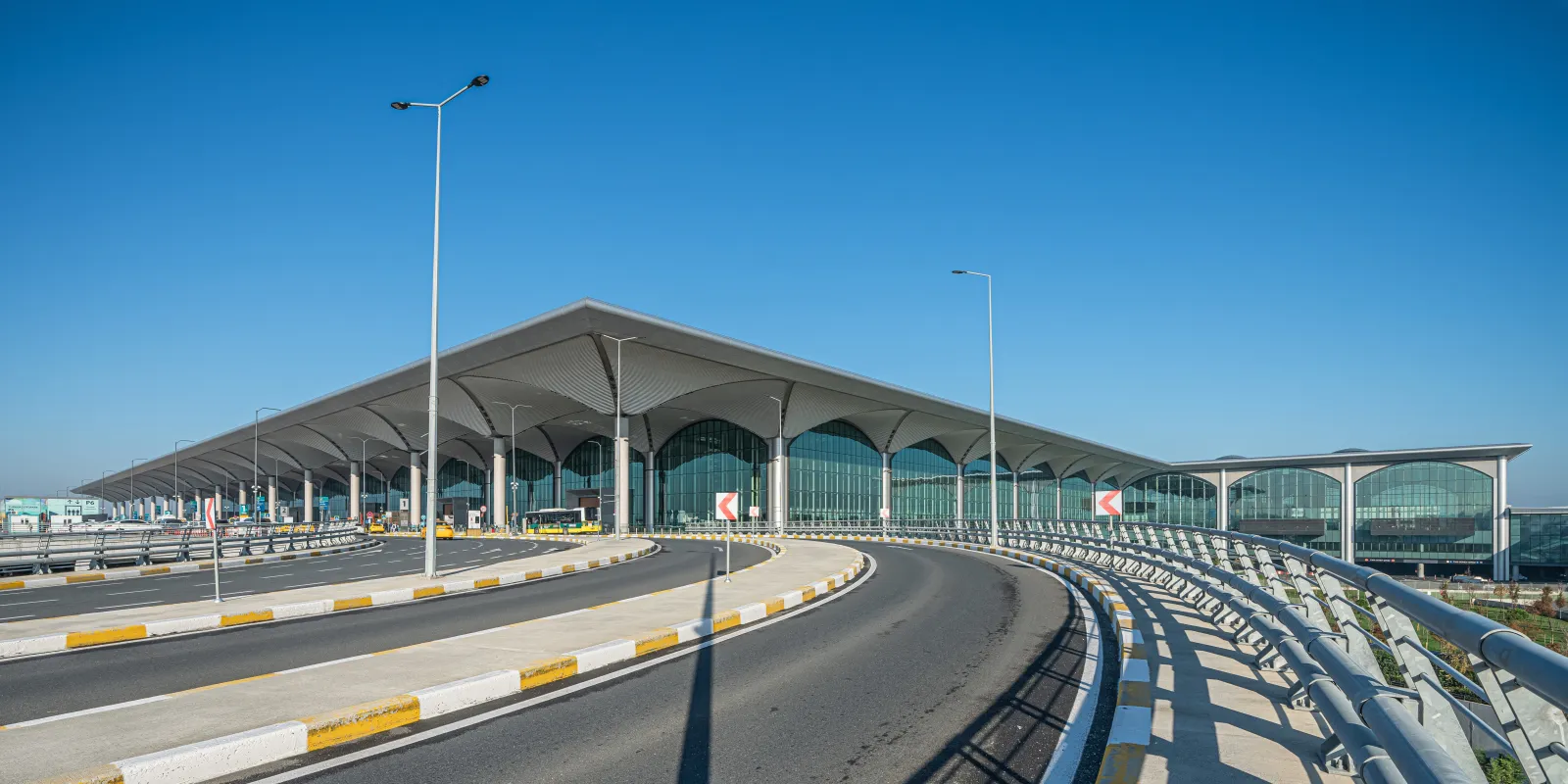 Exterior of Istanbul Airport (IST) on the European side, the main hub for domestic flights to Cappadocia